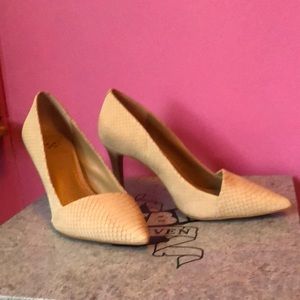 Vince Camuto beige suede heels